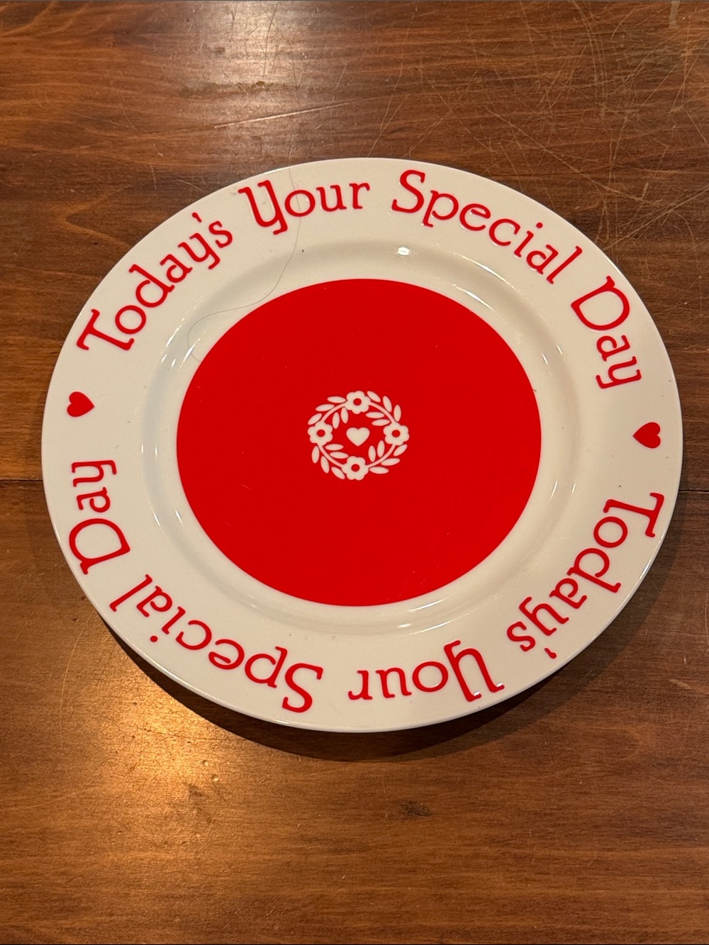 Current Vintage Today’s Your Special Day Plate 10” Red Birthday Celebration 1986